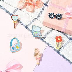 6Pcs 6 Styles Cute Enamel Pins&nbsp;JEWB-CJ0001-38