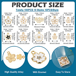 100Pcs 10 Styles Alloy Enamel Charms&nbsp;ENAM-TA0003-09