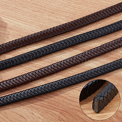 Flat Braided Leather Cord&nbsp;WL-WH0003-09B