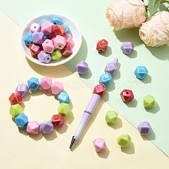 50Pcs 5 Colors UV Plating Opaque Acrylic Beads&nbsp;OACR-FS0002-87