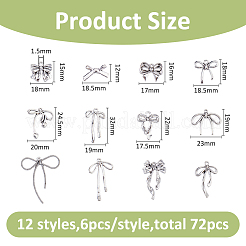 72Pcs 12 Styles Tibetan Style Alloy Pendants&nbsp;FIND-FH0016-71