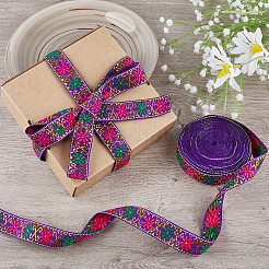 7M Flat Ethnic Style Polyester Ribbon&nbsp;OCOR-WH0046-74C