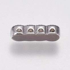 Brass Micro Pave Cubic Zirconia Spacer Bars&nbsp;KK-I614-038C-P