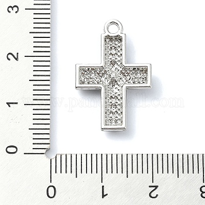 Rack Plating Alloy with Black Rhinestone Pendants&nbsp;FIND-Z051-04P-01-1