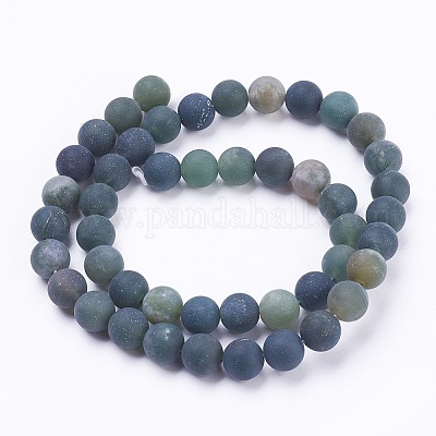 Natural Moss Agate Beads Strands&nbsp;G-F520-58-6mm-1