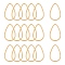 Smooth Surface Alloy Linking Ring, teardrop, Matte Gold Color, 33.5x21x1.5mm