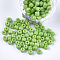 3/0 Glass Seed Beads, Opaque Colours, Round, Light Green, 5~6x3~5mm, Hole: 1.2~2mm, about 2500pcs/bag