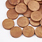 Natural Pear Wood Beads, Dyed, Flat Round, Chocolate, 20x5mm, Hole: 2mm