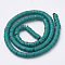 Handmade Polymer Clay Heishi Beads, Disc/Flat Round, Dark Cyan, 8x0.5~1mm, Hole: 2mm, about 380~400pcs/strand, 17.7 inch