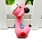 PVC Plastic Pendants, Giraffe Charms, Deep Pink, 56x30mm
