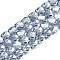 Electroplate Transparent Glass Beads Strands, Faceted, Column, Light Steel Blue, 5.5x5mm, Hole: 1.2mm, about 99pcs/strand, 21.85 inch(55.5cm)