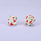Christmas Colorful Pattern Printed Silicone Beads, Colorful, 17x22.5x23mm, Hole: 3mm