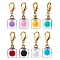 8pcs Plastic Pendants Decorations, with Alloy Lobster Claw Clasps, Cube, Colorful, 33.5~34mm