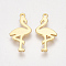 Brass Pendants, Flamingo Shape, Nickel Free, Real 18K Gold Plated, 17x9x1mm, Hole: 1mm