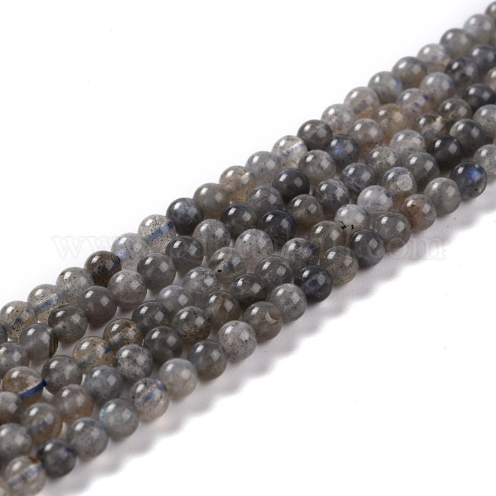 thumbnail image 2 of 50-Inch Gray Labradorite & Pearl Necklace – 3 Strand Beaded, Handmade, Nickel-Free 2 of 13