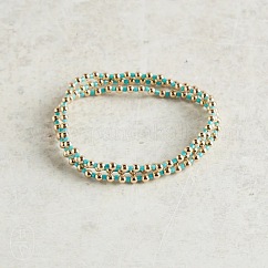 3Pcs CCB & Glass Seed Beads Stretch Bracelets Set for Women, Round & Column, Turquoise, 6.50 inch(16.5cm)