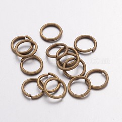 Brass Open Jump Rings, Round, Cadmium Free & Lead Free, Antique Bronze, 8x1mm, 18 Gauge, Inner Diameter: 6mm, about 4300pcs/500g