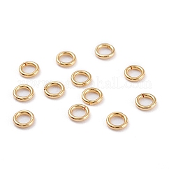 304 Stainless Steel Open Jump Rings, Round, Real 18K Gold Plated, 21 Gauge, 5x0.7mm, Inner Diameter: 3.6mm