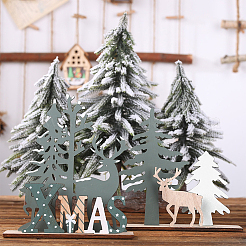 2Pcs 2 Style Wooden Display Decorations&nbsp;WOOD-CN0001-018