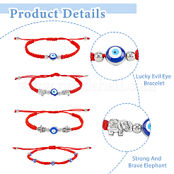 8Pcs 8 Style Lampwork Evil Eye Braided Bead Bracelets Set&nbsp;BJEW-FI0001-45