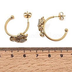 316L Surgical Stainless Micro Pave Clear Cubic Zirconia Stud Earrings&nbsp;SA-CBA2989-01