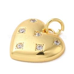 Rack Plating Brass Micro Pave Clear Cubic Zirconia Charms&nbsp;KK-G488-12G
