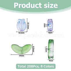 8 Bags 8 Colors Transparent Glass Beads&nbsp;GLAA-HS0001-24