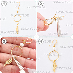 40Pcs 2 Colors Brass Earring Hooks&nbsp;KK-SC0006-52