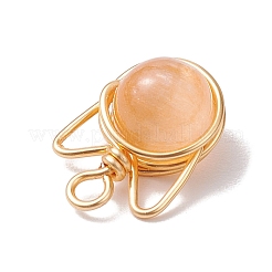 Natural Selenite Dyed Round Bead Pendants&nbsp;PALLOY-TA00152