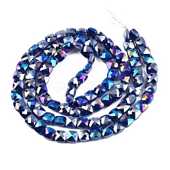 Electroplate Opaque Solid Color Glass Beads Strands&nbsp;EGLA-N002-42-06