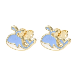 Brass Enamel Stud Earrings&nbsp;LS-EJEW-B152-01G-03