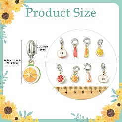 8Pcs 8 Styles Alloy Enamel European Dangle Charms&nbsp;ENAM-CJ0007-04