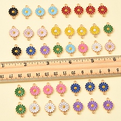 40Pcs 10 Colors Zinc Alloy Enamel Sunflower Connector Charms&nbsp;ENAM-FS0002-43