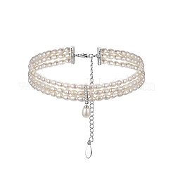 S925 Silver Multi-layer Pearl and Zircon Necklace Elegant Bridal Pendant Chain&nbsp;NU5776