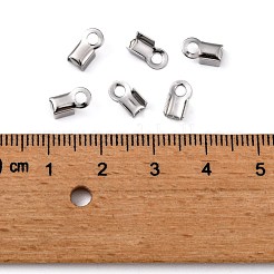 Tarnish Resistant 304 Stainless Steel Fold Over Crimp Cord Ends&nbsp;STAS-M009-01B