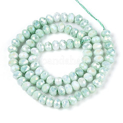 Anti-Tarnish Electroplate Rondelle Glass Beads Strands&nbsp;EGLA-T021-6mm-17-06