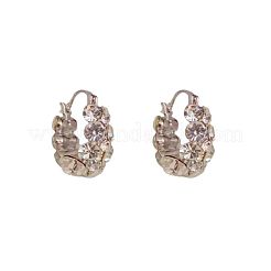Brass & Crystal Rhinestone Hoop Earrings&nbsp;FS-WG0779A-01