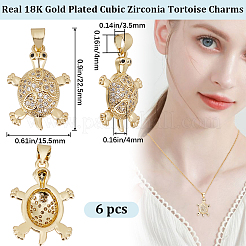 6Pcs Brass Micro Pave Cubic Zirconia Pendants&nbsp;KK-BBC0010-28