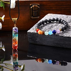 Energy Yoga Chakra Jewelry Set for Girl Women&nbsp;AJEW-SZ0002-12A
