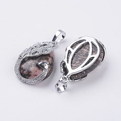 Natural Rhodonite Pendants&nbsp;G-E442-04G