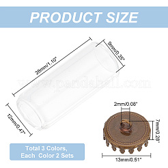 6Sets 3 Colors Transparent Glass Bottle Pendants&nbsp;GLAA-PH0002-36