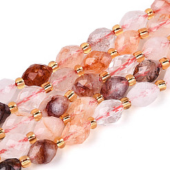 Natural Hematoid Quartz/Ferruginous Quartz Beads Strands&nbsp;G-N342-53-8x6-13