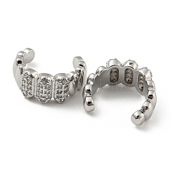Brass Micro Pave Cubic Zirconia Oval Cuff Earrings&nbsp;EJEW-E299-02P