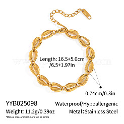 304 Stainless Steel Cowrie Shell Shape Link Chain Bracelets for Women&nbsp;LL4906-1