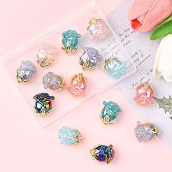 14Pcs 7 Colors UV Plating Opaque Acrylic Beads&nbsp;MACR-SC0002-53