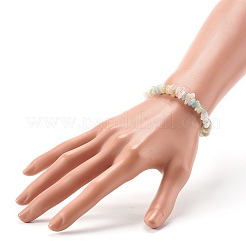 Natural Morganite Chip Beads Stretch Bracelets for Children&nbsp;BJEW-JB06388-10