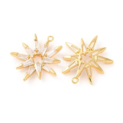 Brass Micro Pave Clear Cubic Zirconia Pendants&nbsp;KK-U017-10A-G