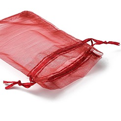 30Pcs 4 Styles Rectangle Organza Bags Jewellery Storage Pouches Wedding Favour Party Mesh Drawstring Gift&nbsp;OP-FS0001-01A