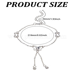 1Pc Alloy Butterfly Link Chain Anklets&nbsp;AJEW-LP0007-81