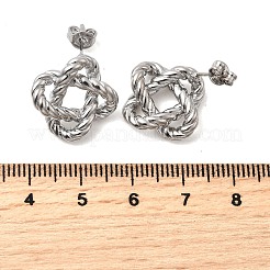 Brass knot Stud Earrings&nbsp;EJEW-H171-06P